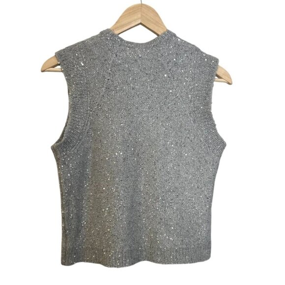 ATM Anthony Thomas Melillo Sequin Sweater Size Medium Gray Alpaca Wool Blend - Picture 5 of 6